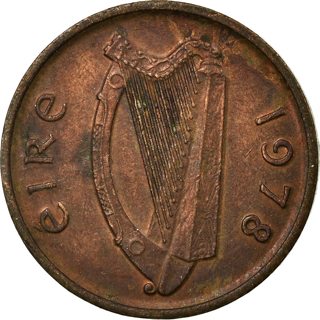 Coin, IRELAND REPUBLIC, 1/2 Penny, 1978, EF(40-45), Bronze, KM:19