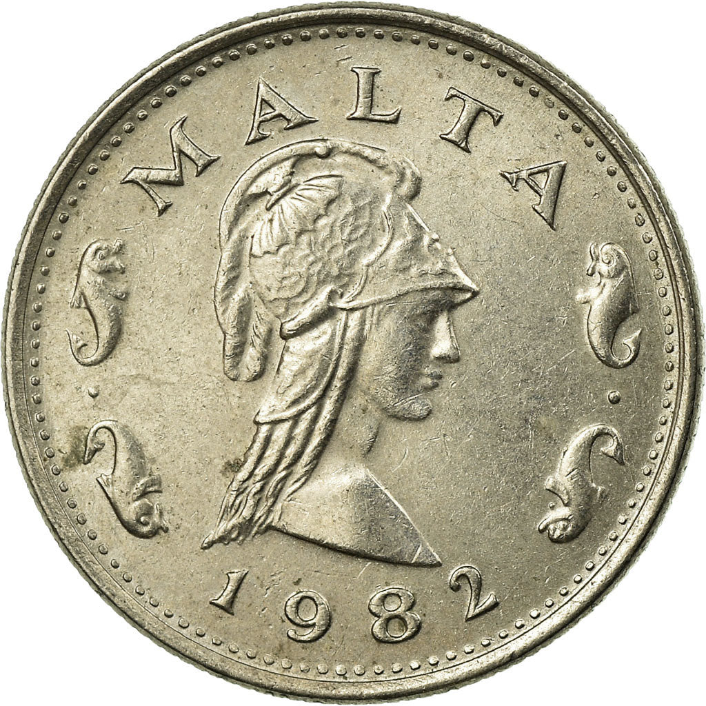 Coin, Malta, 2 Cents, 1982, EF(40-45), Copper-nickel, KM:58