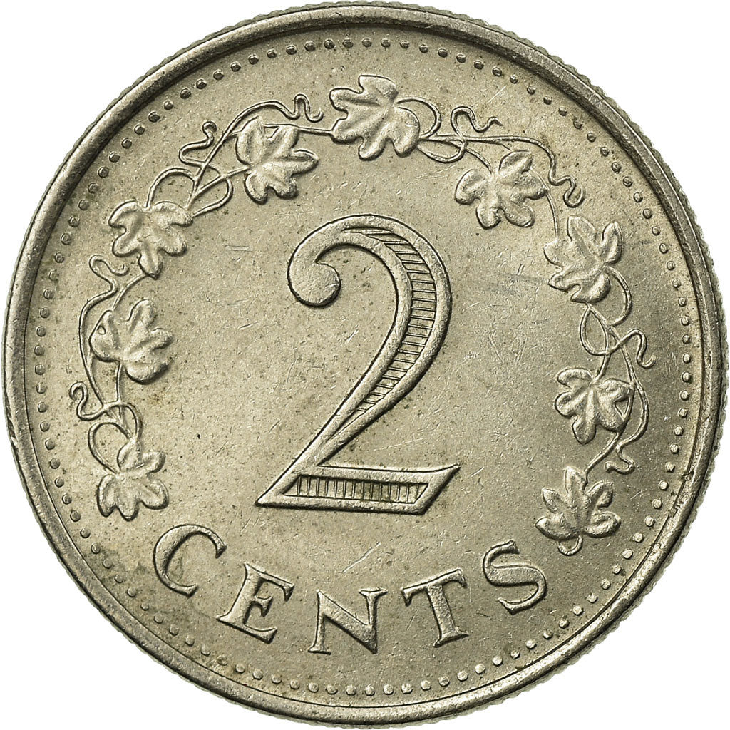 Coin, Malta, 2 Cents, 1982, EF(40-45), Copper-nickel, KM:58