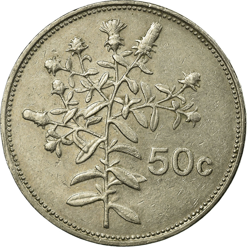Coin, Malta, 50 Cents, 1986, EF(40-45), Copper-nickel, KM:81