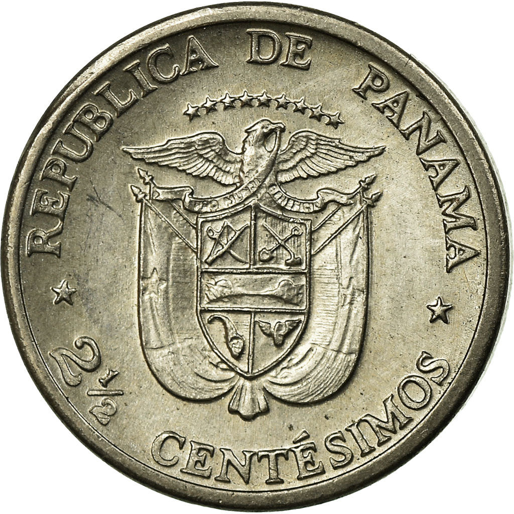Coin, Panama, 2-1/2 Centesimos, 1973, EF(40-45), Copper-Nickel Clad Copper