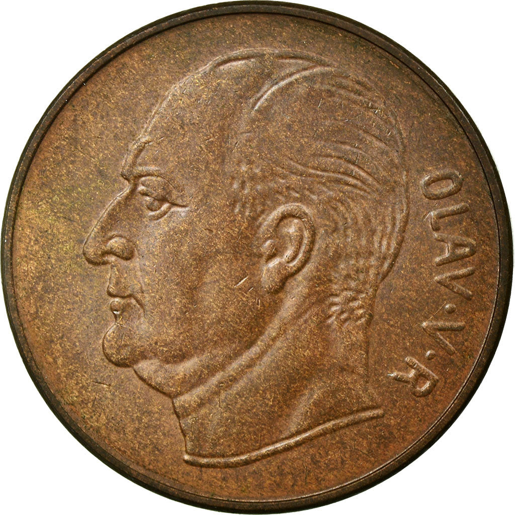 Moeda, Noruega, Olav V, 5 Öre, 1972, EF(40-45), Bronze, KM:405
