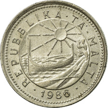 Coin, Malta, 2 Cents, 1986, EF(40-45), Copper-nickel, KM:79