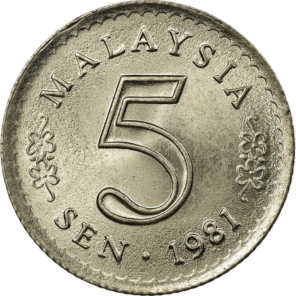 Coin, Malaysia, 5 Sen, 1981, Franklin Mint, AU(55-58), Copper-nickel, KM:2