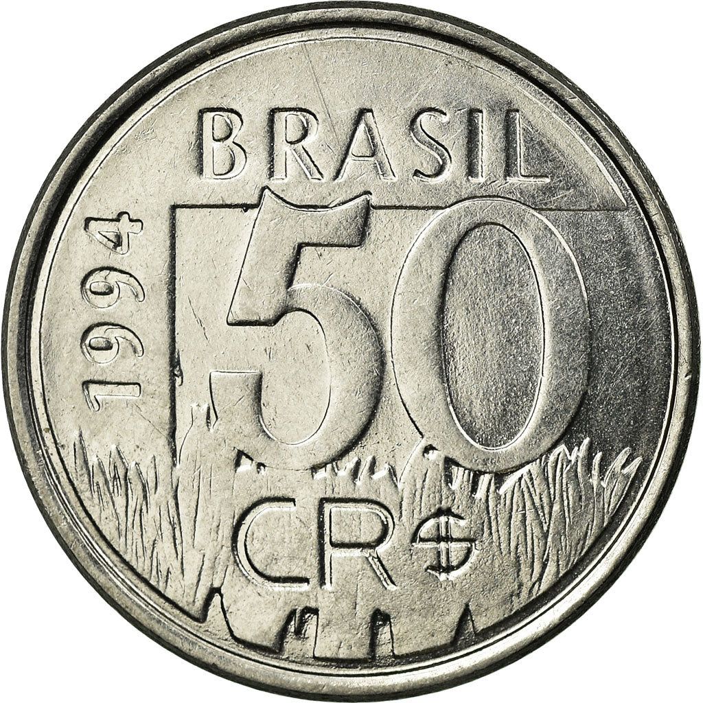 Münze, Brasilien, 50 Cruzeiros Reais, 1994, SS, Stainless Steel, KM:629