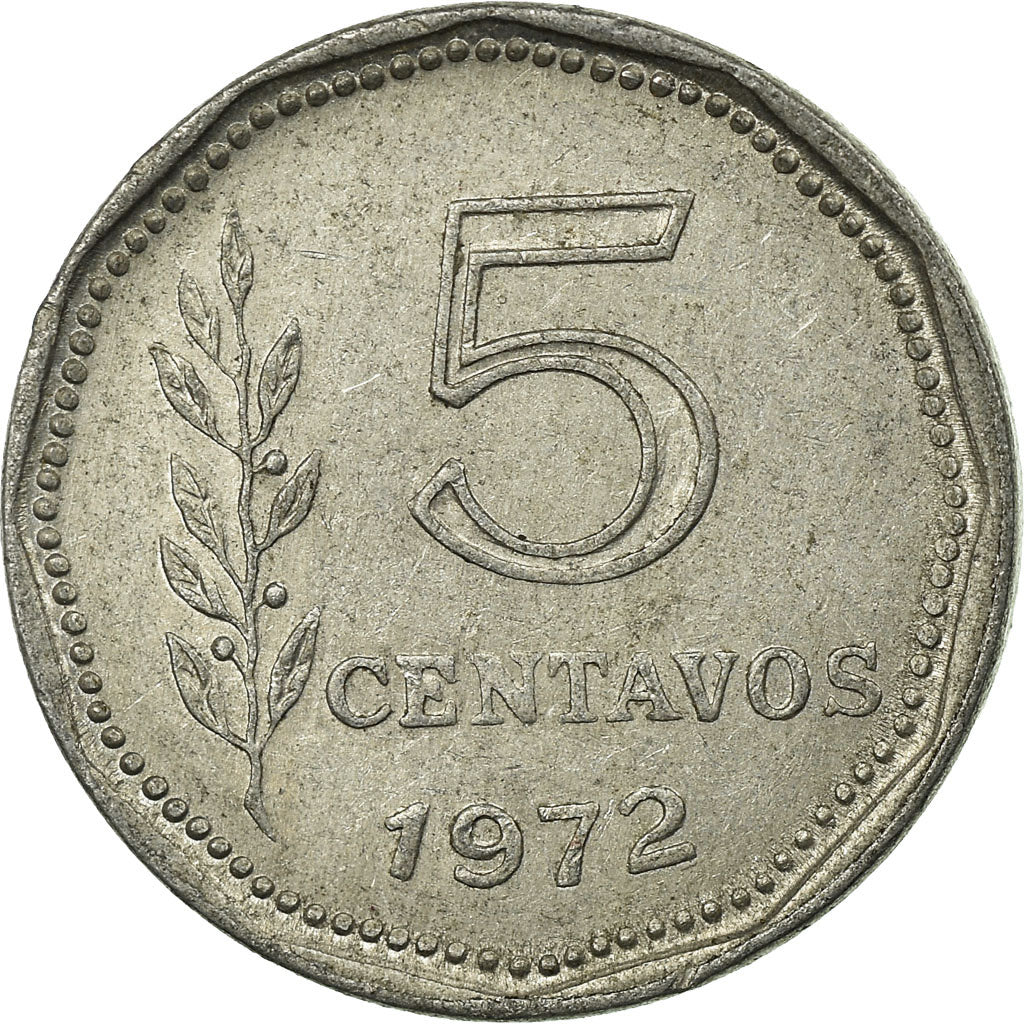 Coin, Argentina, 5 Centavos, 1972, EF(40-45), Aluminum, KM:65