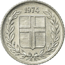 Coin, Iceland, 10 Aurar, 1974, EF(40-45), Aluminum, KM:10a
