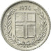 Coin, Iceland, 10 Aurar, 1974, EF(40-45), Aluminum, KM:10a