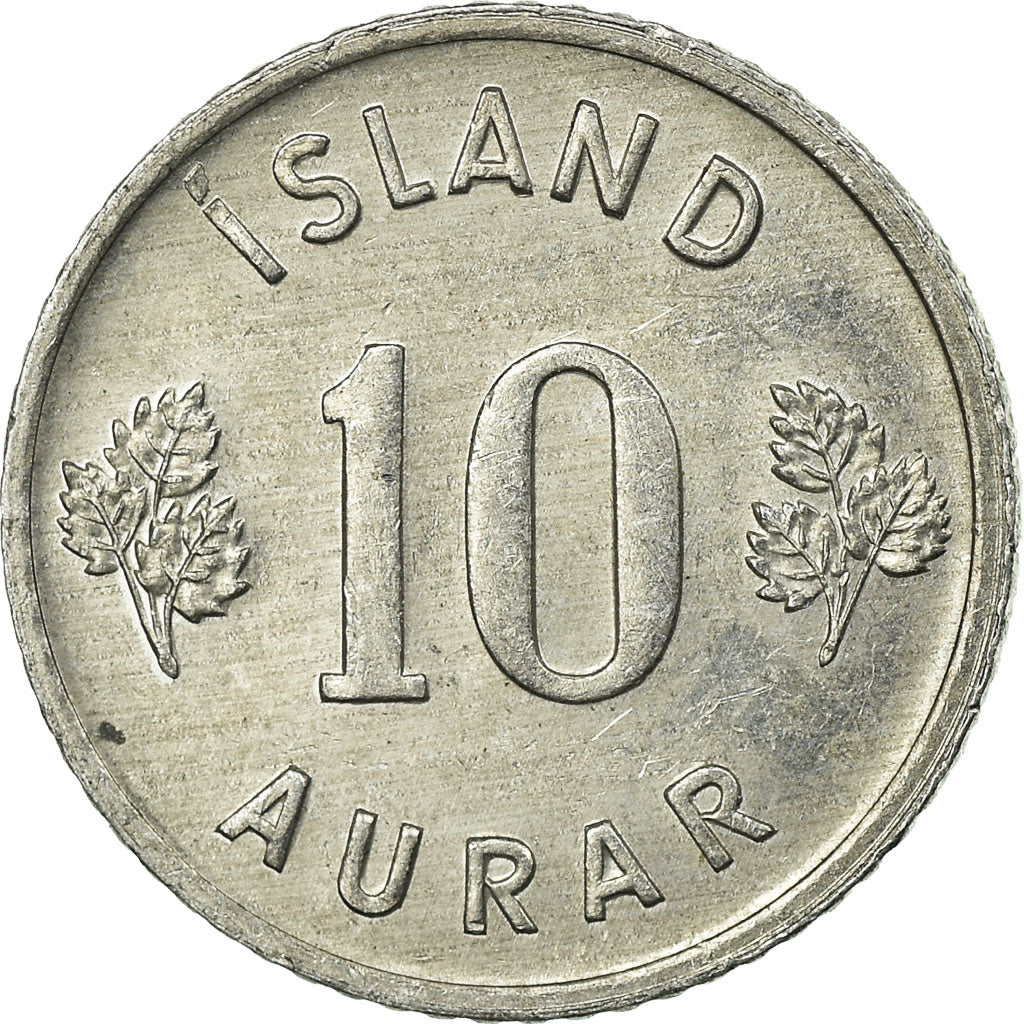 Coin, Iceland, 10 Aurar, 1974, EF(40-45), Aluminum, KM:10a