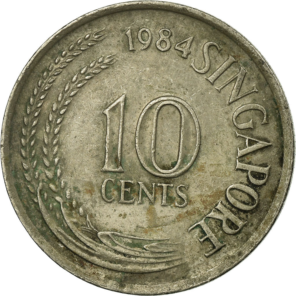 Moneta, Singapore, 10 Cents, 1984, Singapore Mint, BB, Rame-nichel, KM:3