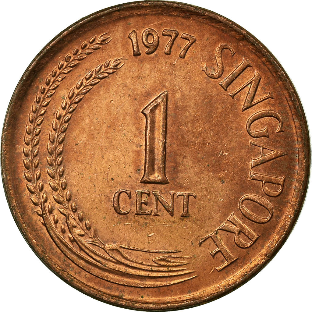 Coin, Singapore, Cent, 1977, EF(40-45), Copper Clad Steel, KM:1a