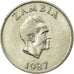 Coin, Zambia, 10 Ngwee, 1987, British Royal Mint, EF(40-45), Copper-Nickel-Zinc