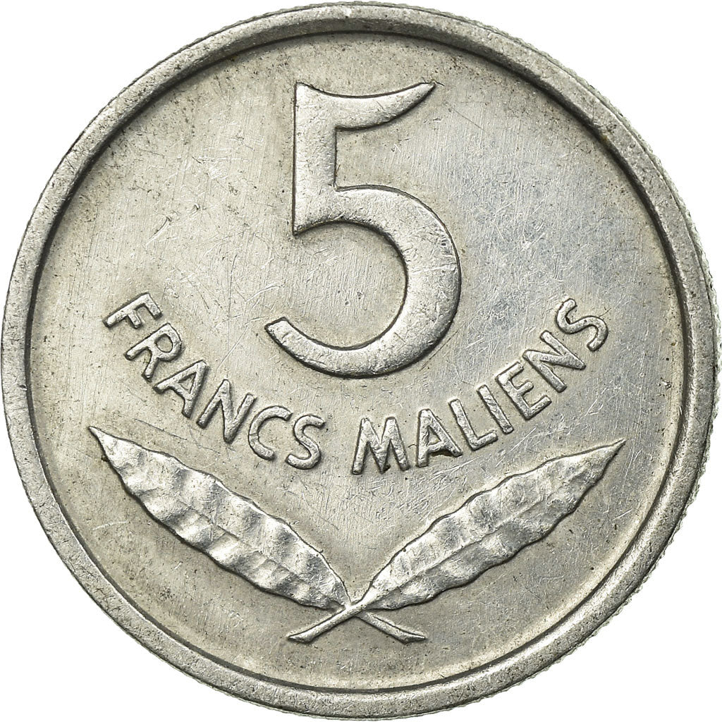 Moeda, Mali, 5 Francs, 1961, EF(40-45), Alumínio, KM:2