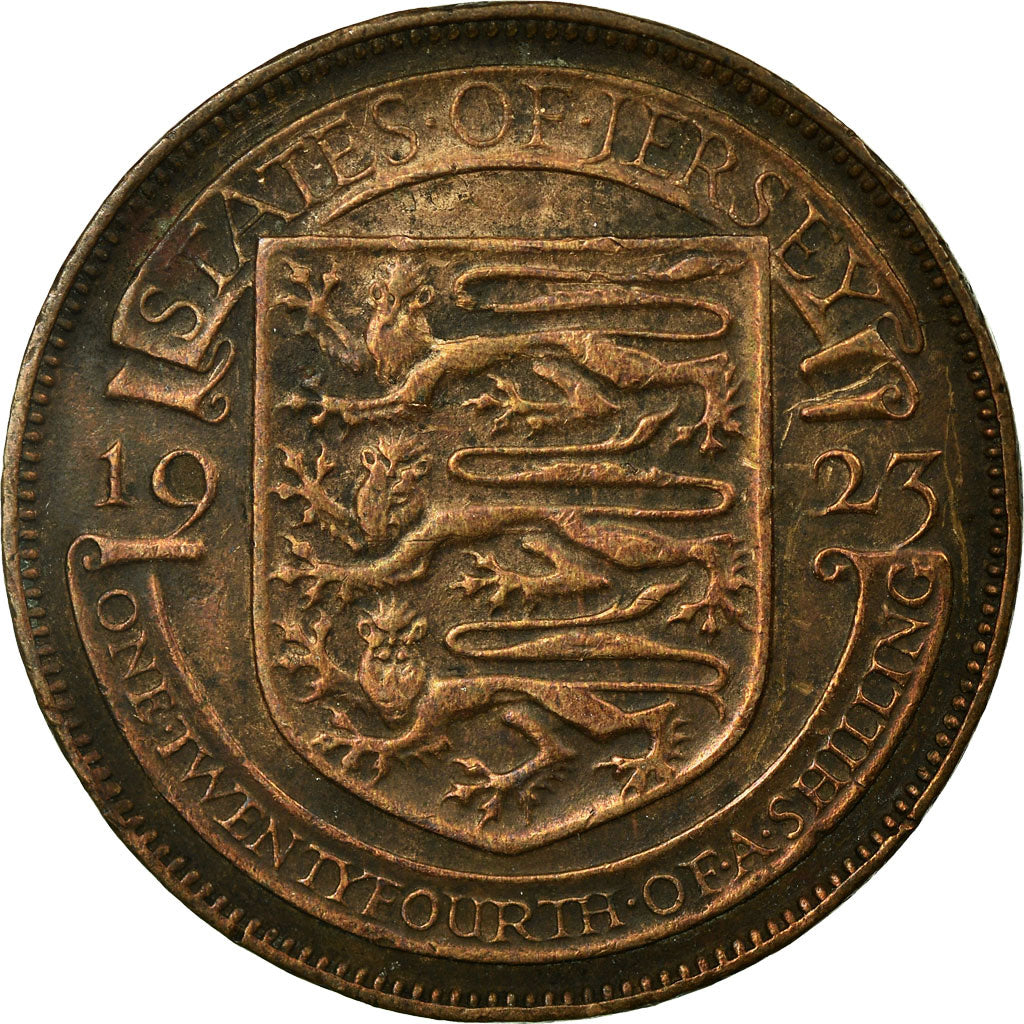 Coin, Jersey, George V, 1/24 Shilling, 1923, EF(40-45), Bronze, KM:13