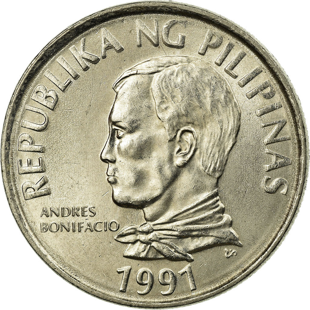 Coin, Philippines, 2 Piso, 1991, EF(40-45), Copper-nickel, KM:253