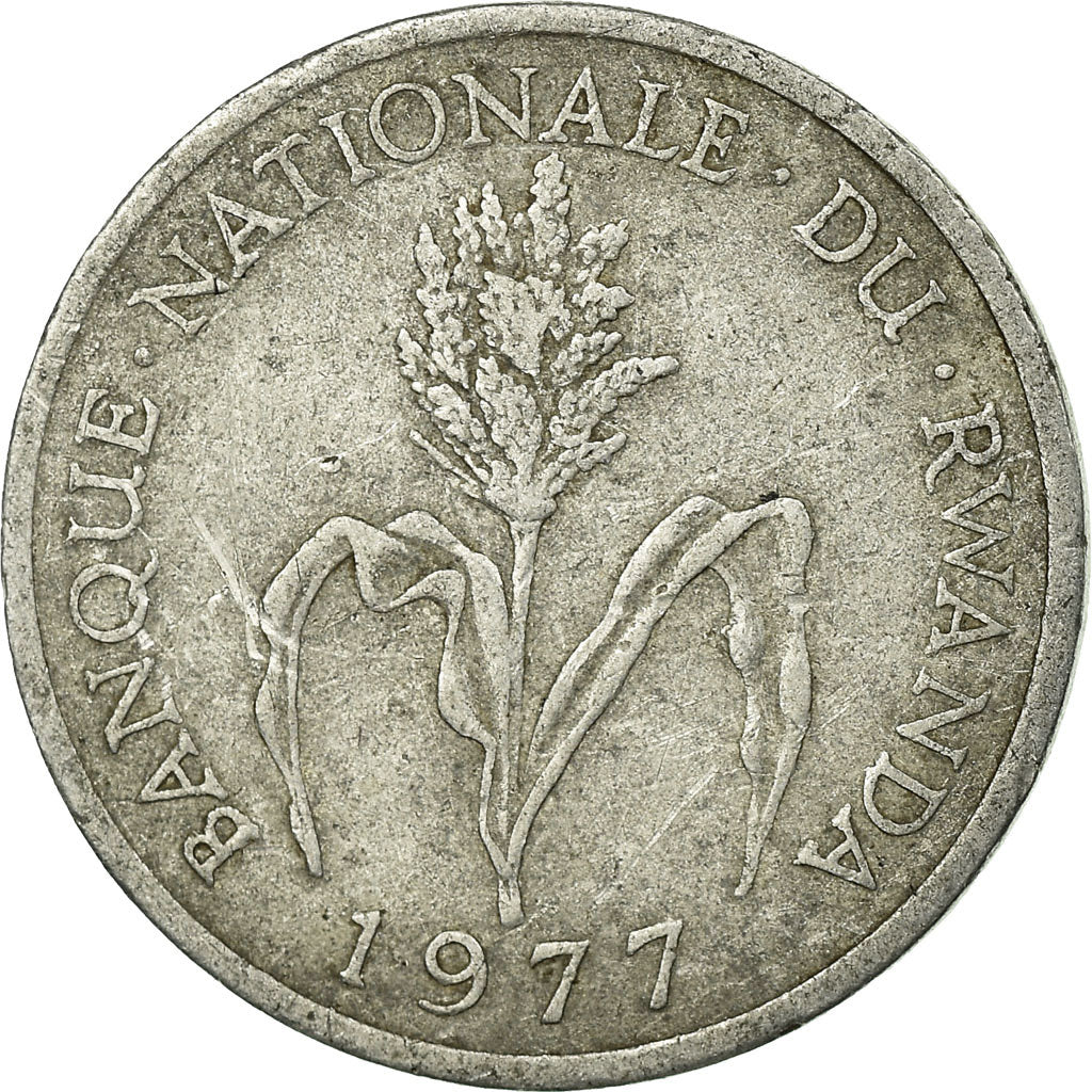 Coin, Rwanda, Franc, 1977, British Royal Mint, EF(40-45), Aluminum, KM:12