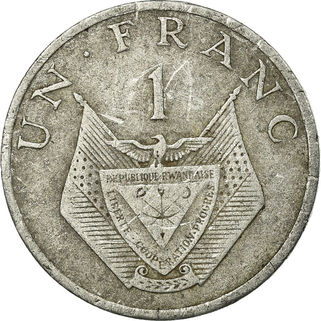 Coin, Rwanda, Franc, 1977, British Royal Mint, EF(40-45), Aluminum, KM:12