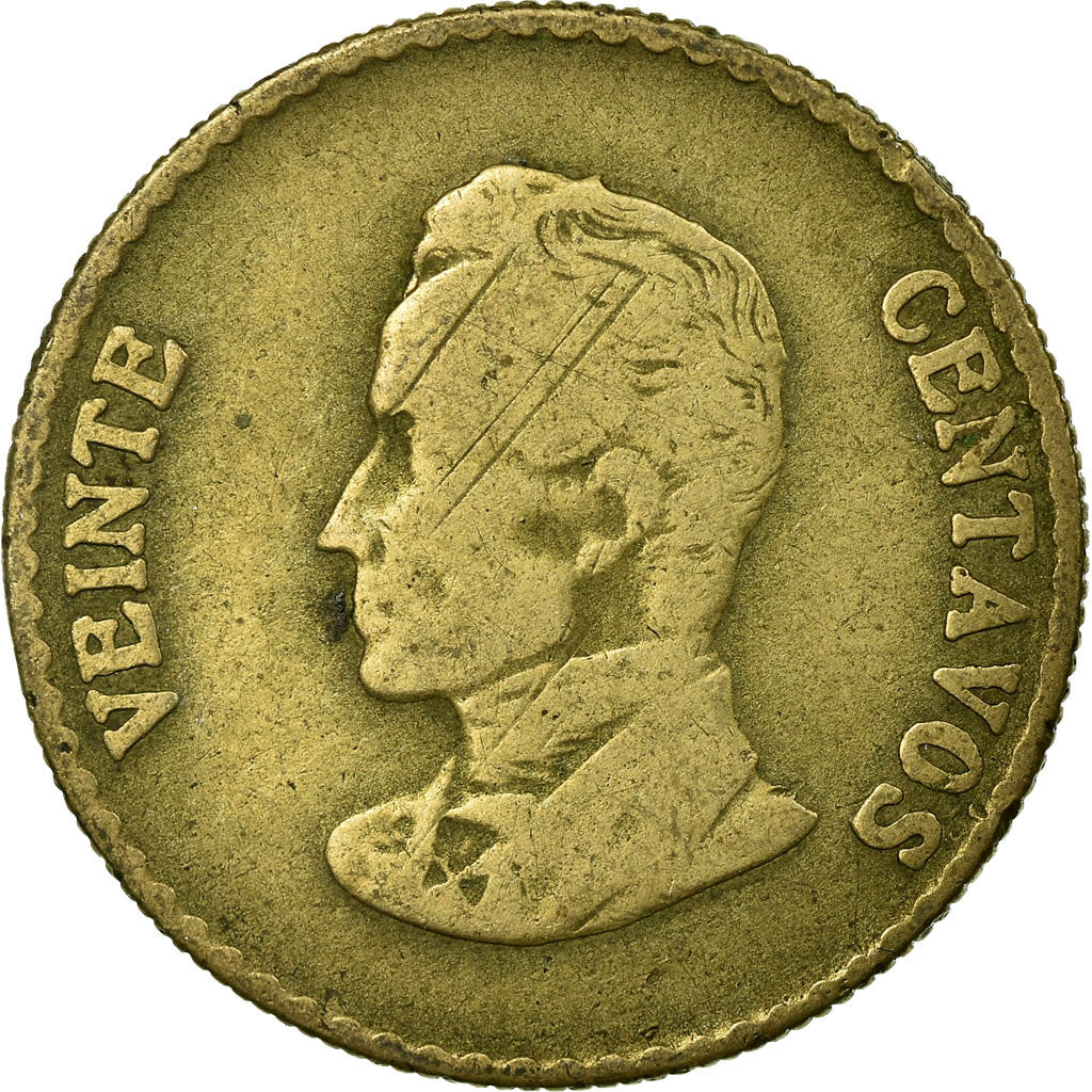 Moneda, Colombia, 20 Centavos, 1953, BC+, Plata, KM:213
