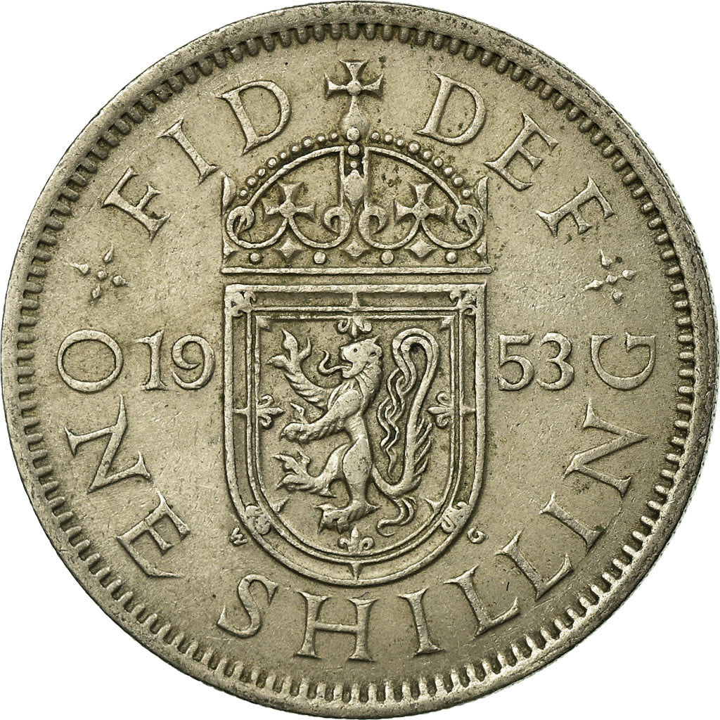 Moneta, Wielka Brytania, Elizabeth II, Shilling, 1953, EF(40-45), Miedź-Nikiel