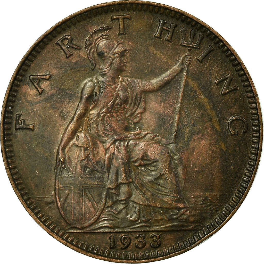 Coin, Great Britain, George V, Farthing, 1933, EF(40-45), Bronze, KM:825