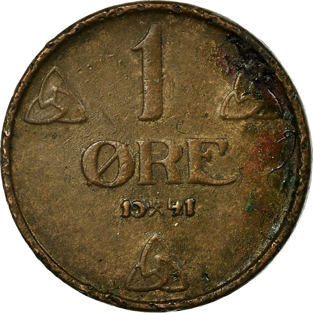 Moeda, Noruega, Haakon VII, Ore, 1941, VF(30-35), Bronze, KM:367