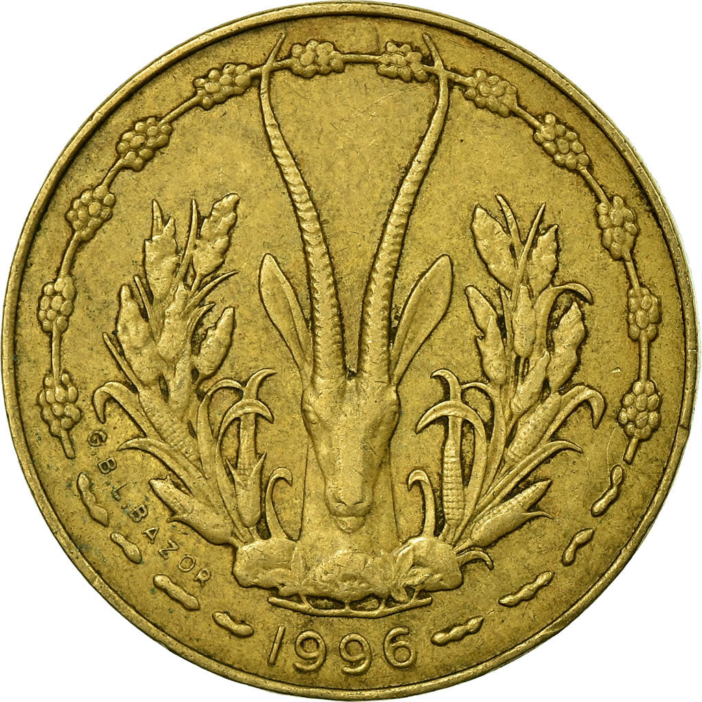 Munten, West Afrikaanse Staten, 5 Francs, 1996, ZF, Aluminum-Nickel-Bronze