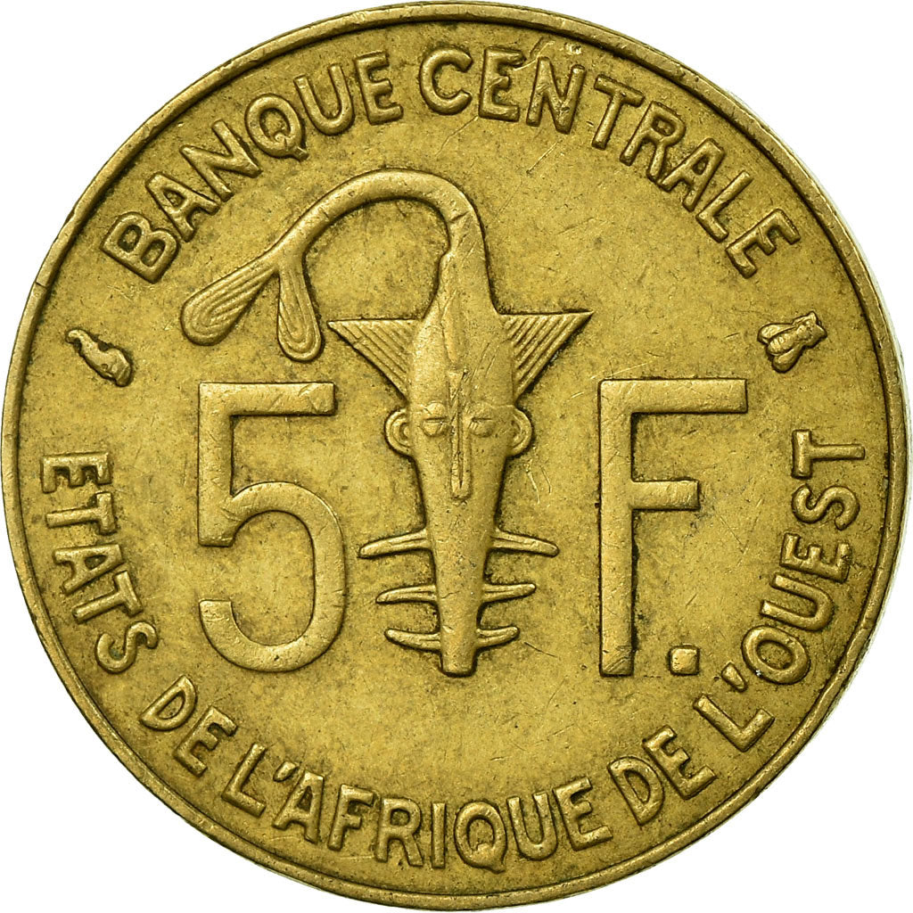 Munten, West Afrikaanse Staten, 5 Francs, 1996, ZF, Aluminum-Nickel-Bronze