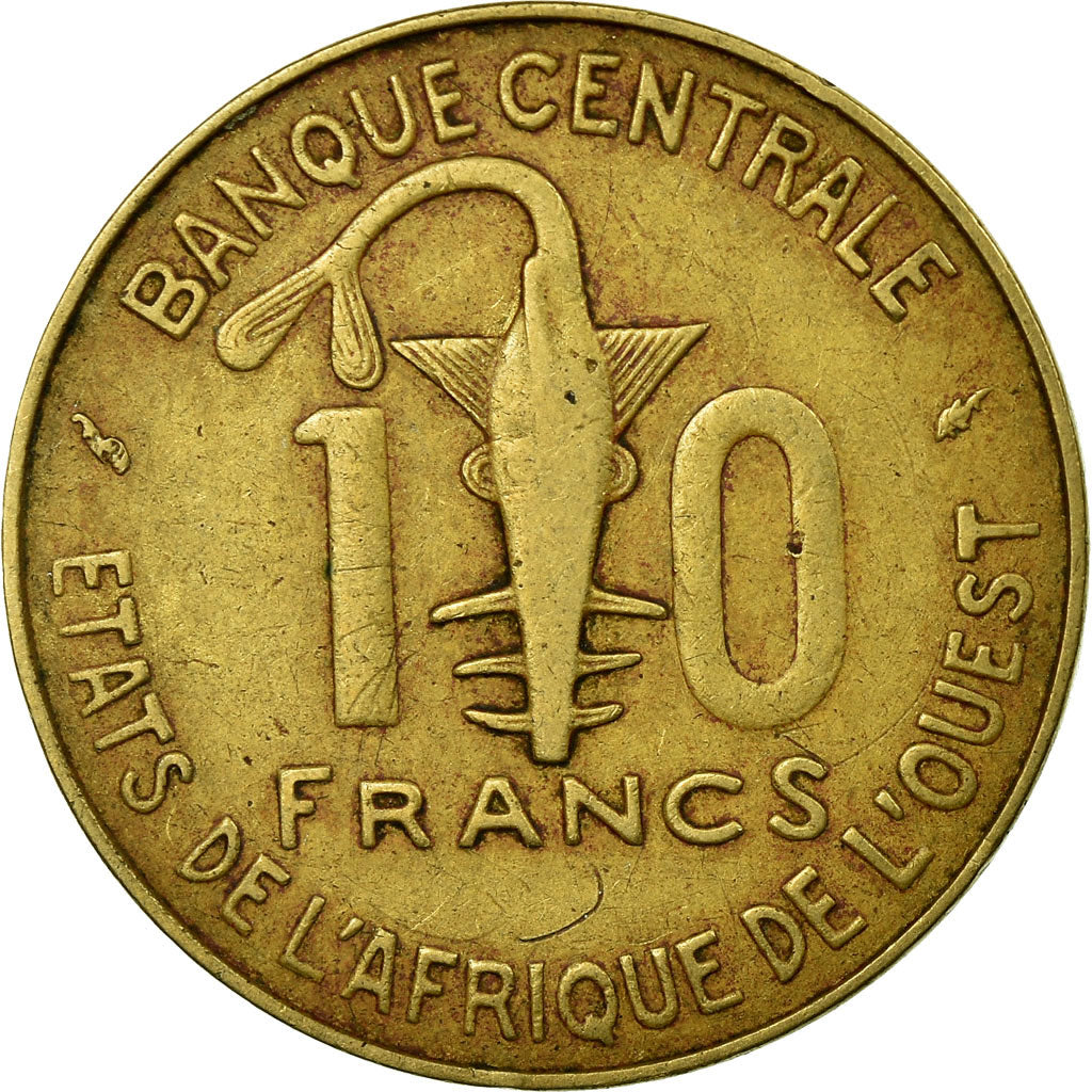 Monnaie, West African States, 10 Francs, 1991, TTB, Aluminum-Bronze, KM:10