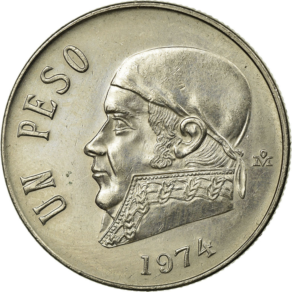Coin, Mexico, Peso, 1974, Mexico City, EF(40-45), Copper-nickel, KM:460