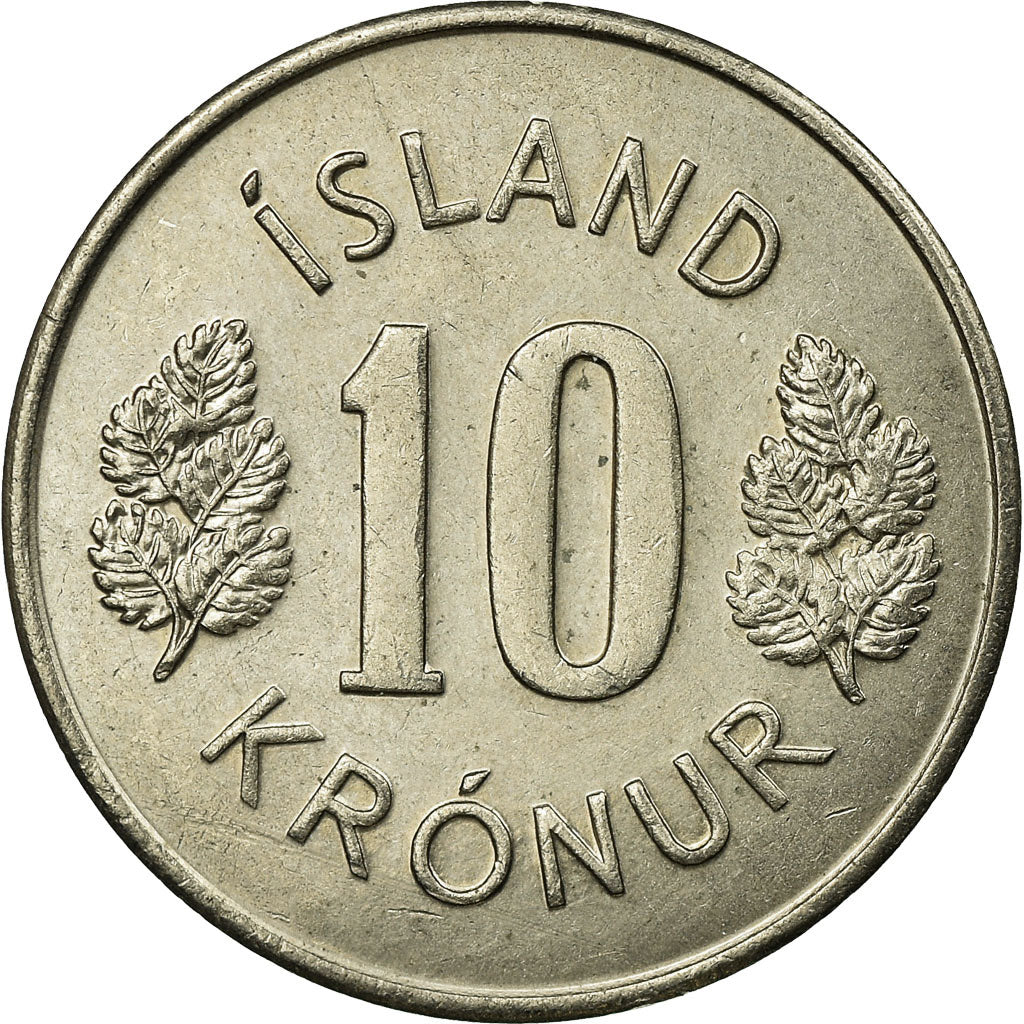 Coin, Iceland, 10 Kronur, 1977, EF(40-45), Copper-nickel, KM:15