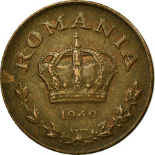 Coin, Romania, Carol II, Leu, 1940, EF(40-45), Nickel-brass, KM:56