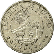 Munten, Bolivia, Peso Boliviano, 1968, ZF, Nickel Clad Steel, KM:192