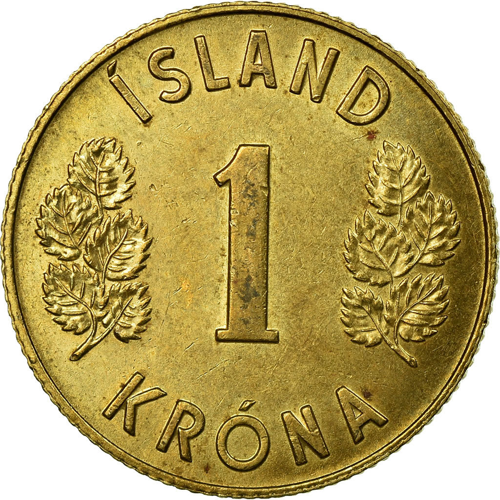 Coin, Iceland, Krona, 1974, EF(40-45), Nickel-brass, KM:12a