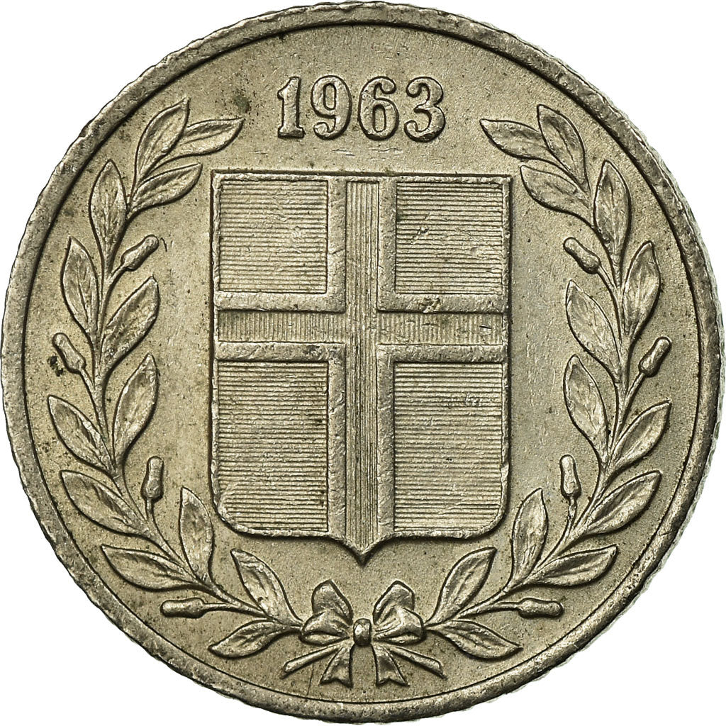 Coin, Iceland, 25 Aurar, 1963, EF(40-45), Copper-nickel, KM:11