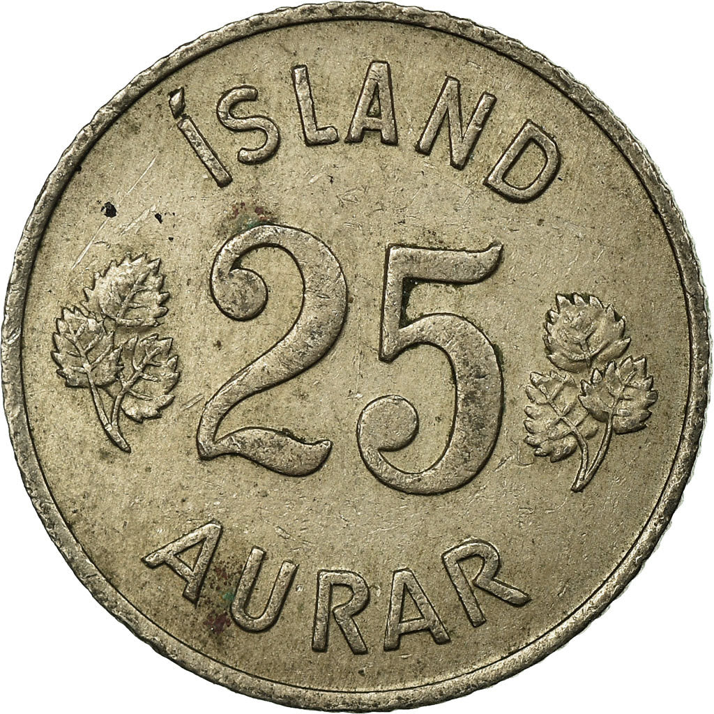 Coin, Iceland, 25 Aurar, 1963, EF(40-45), Copper-nickel, KM:11