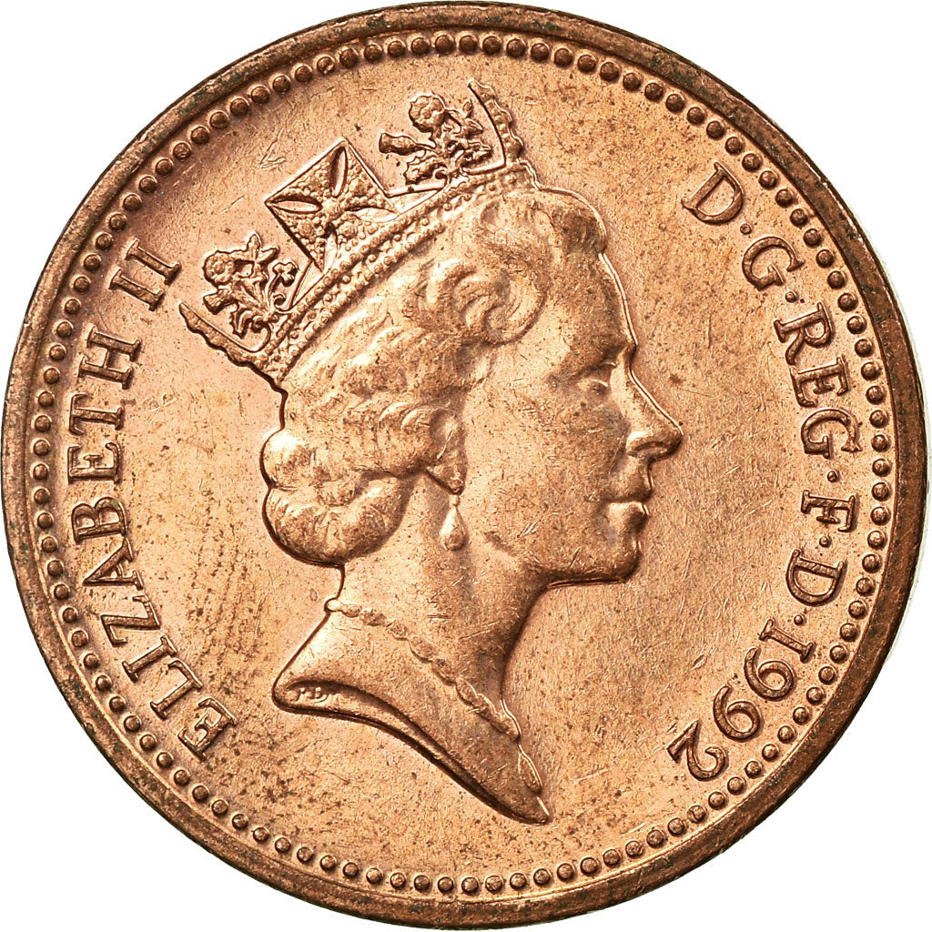 Coin, Great Britain, Elizabeth II, Penny, 1992, EF(40-45), Copper Plated Steel