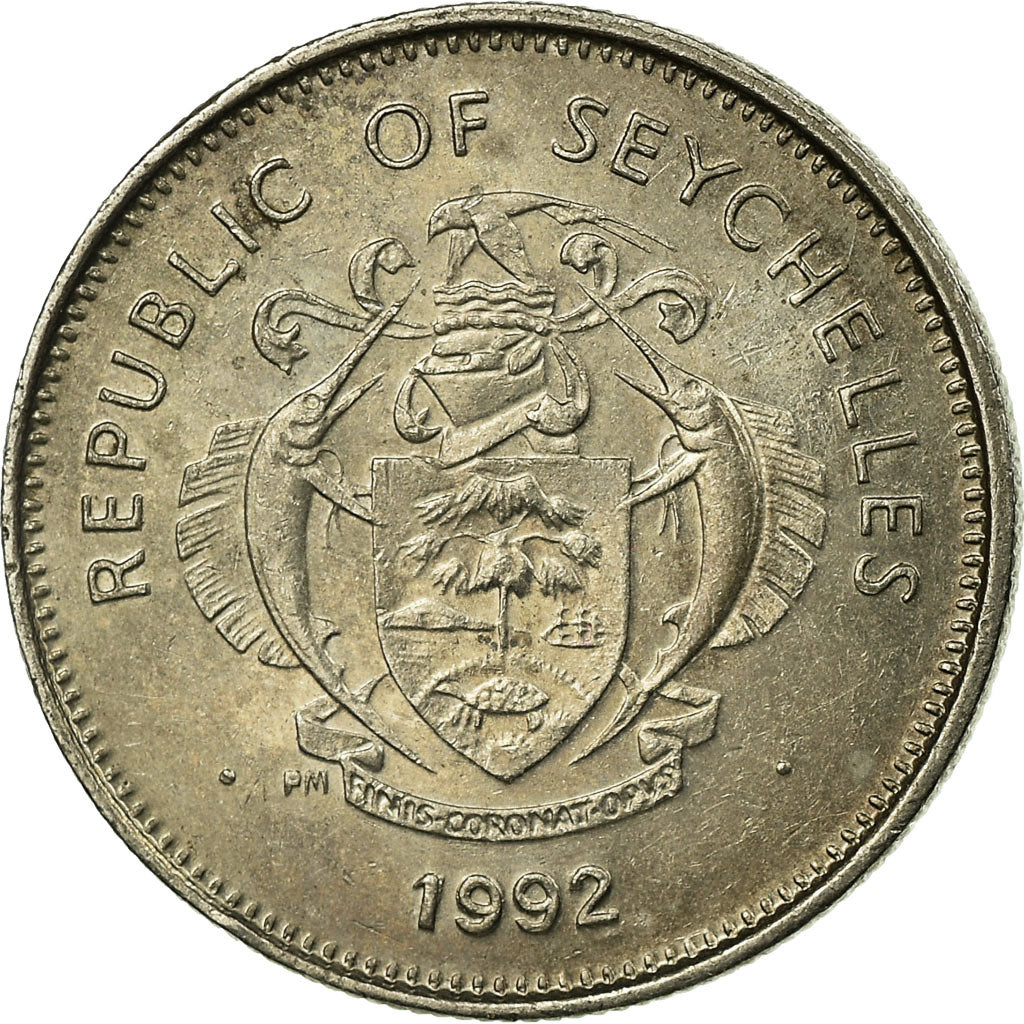 Moneta, Seszele, 25 Cents, 1992, EF(40-45), Miedź-Nikiel, KM:49.2