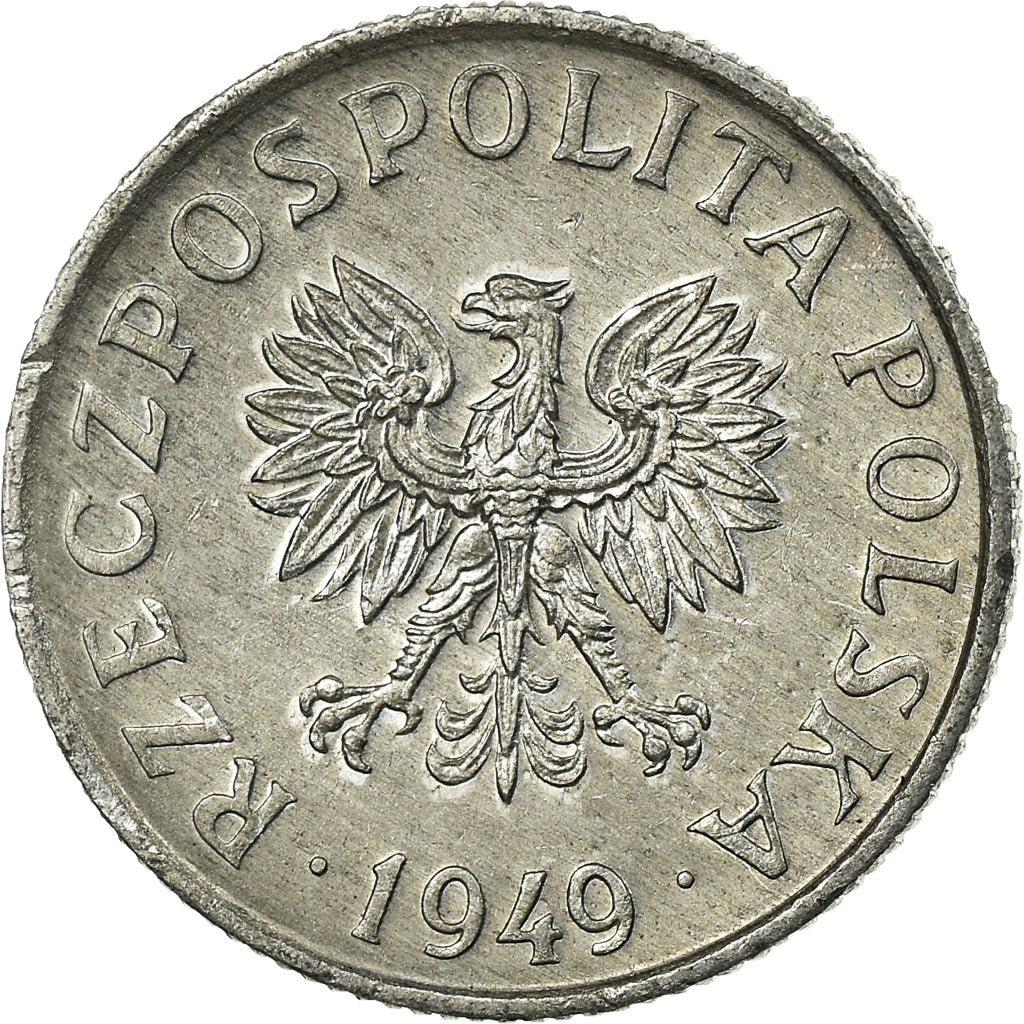 Coin, Poland, 2 Grosze, 1949, EF(40-45), Aluminum, KM:40