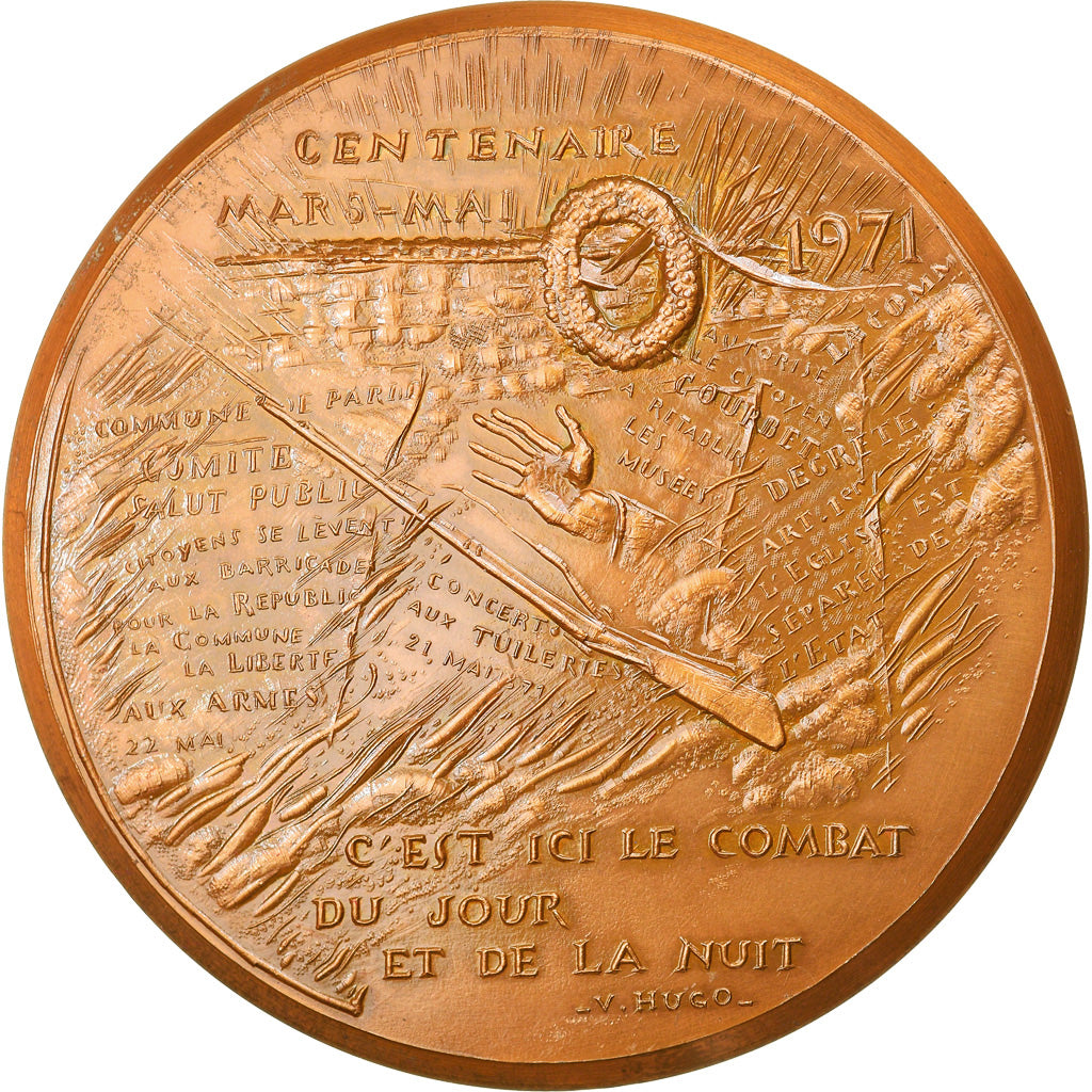 France, Médaille, Centenaire de la Commune de Paris, Victor Hugo, 1975, Corbin