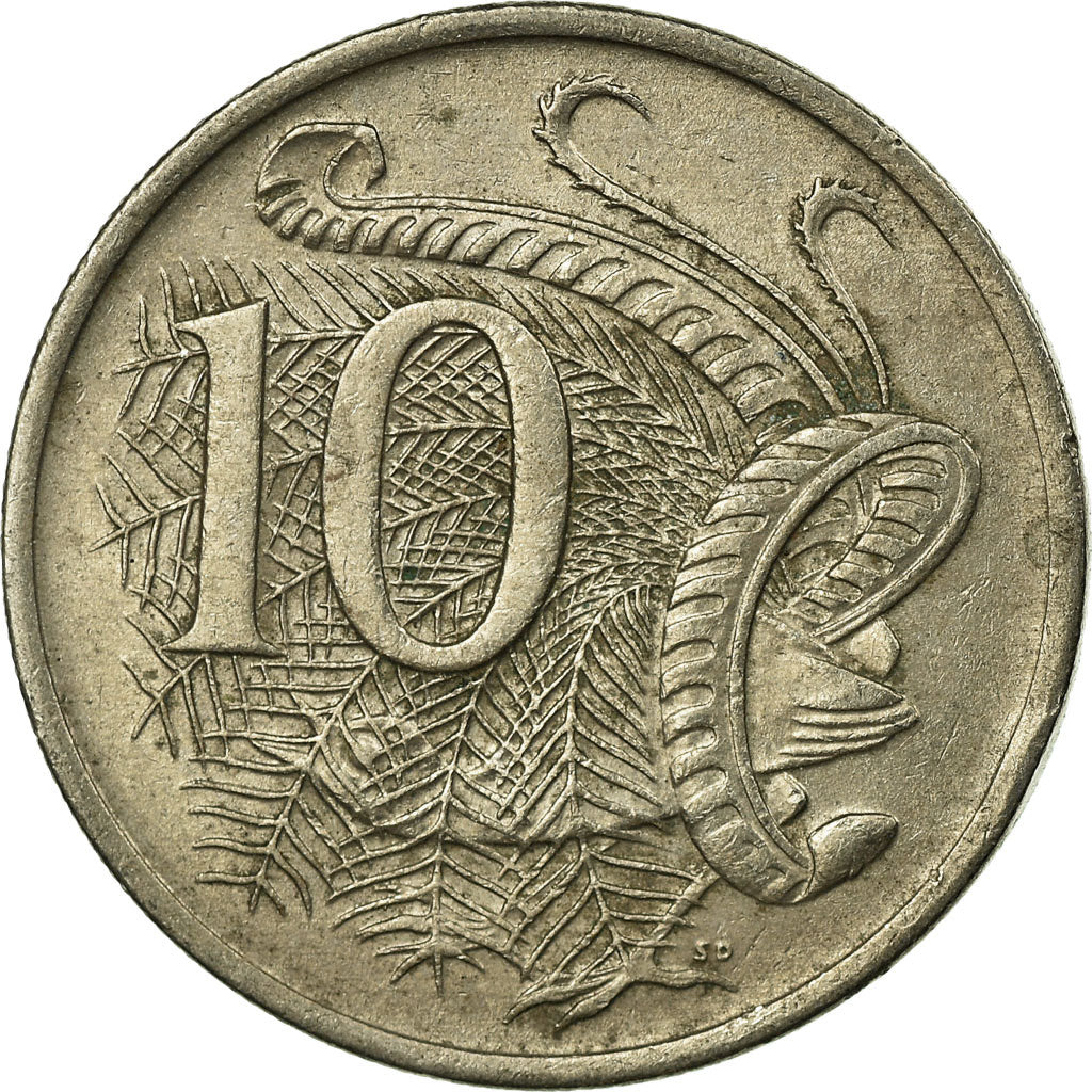 Münze, Australien, Elizabeth II, 10 Cents, 1971, SS, Copper-nickel, KM:65