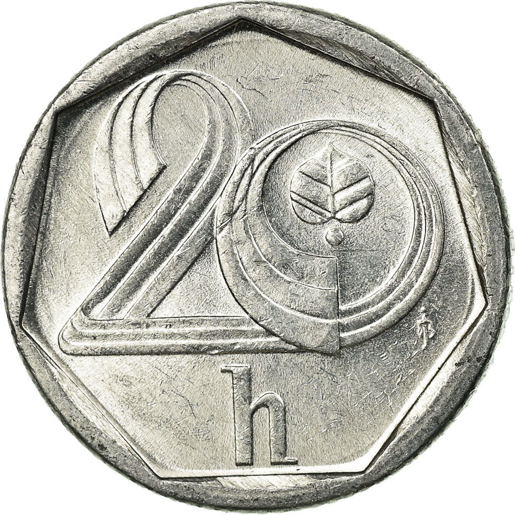 Moneta, Czechy, 20 Haleru, 1996, EF(40-45), Aluminium, KM:2.1