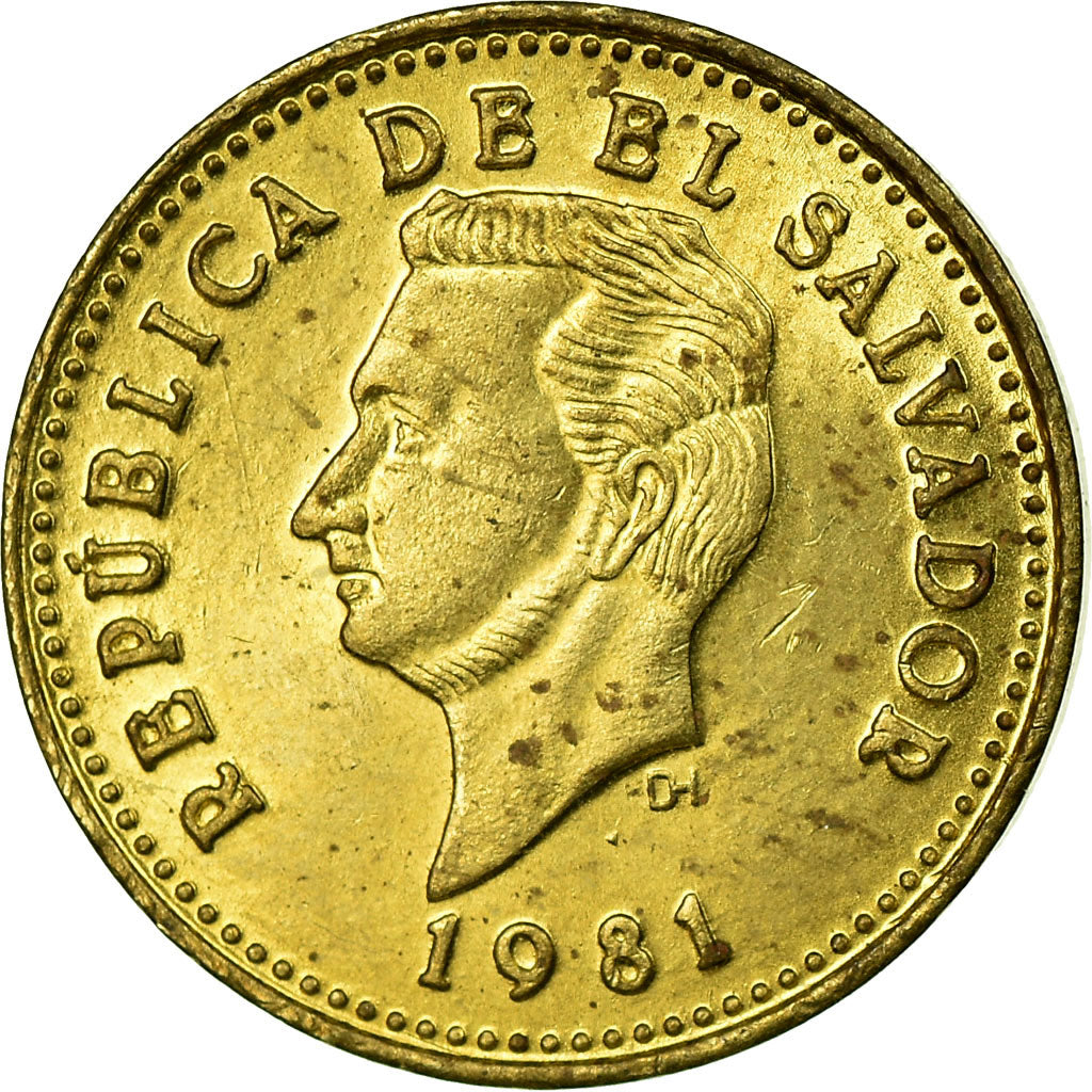Moneda, El Salvador, Centavo, 1981, Guatemala City, Guatemala, EBC, Latón