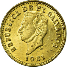 Moneda, El Salvador, Centavo, 1981, Guatemala City, Guatemala, EBC, Latón