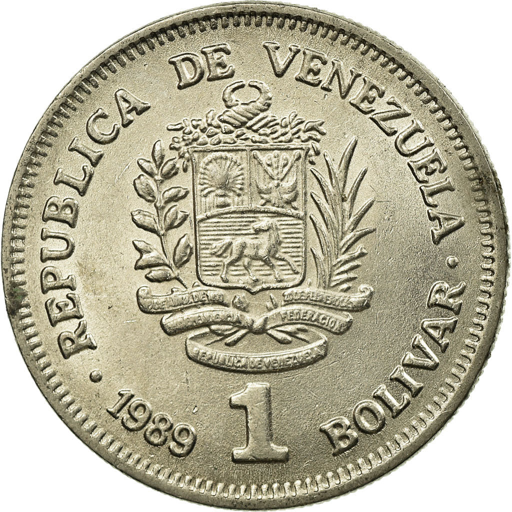 Moneta, Venezuela, Bolivar, 1989, Werdohl, Vereinigte Deutsche Metallwerke, BB