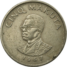 Coin, CONGO, DEMOCRATIC REPUBLIC, 5 Makuta, 1967, EF(40-45), Copper-nickel, KM:9