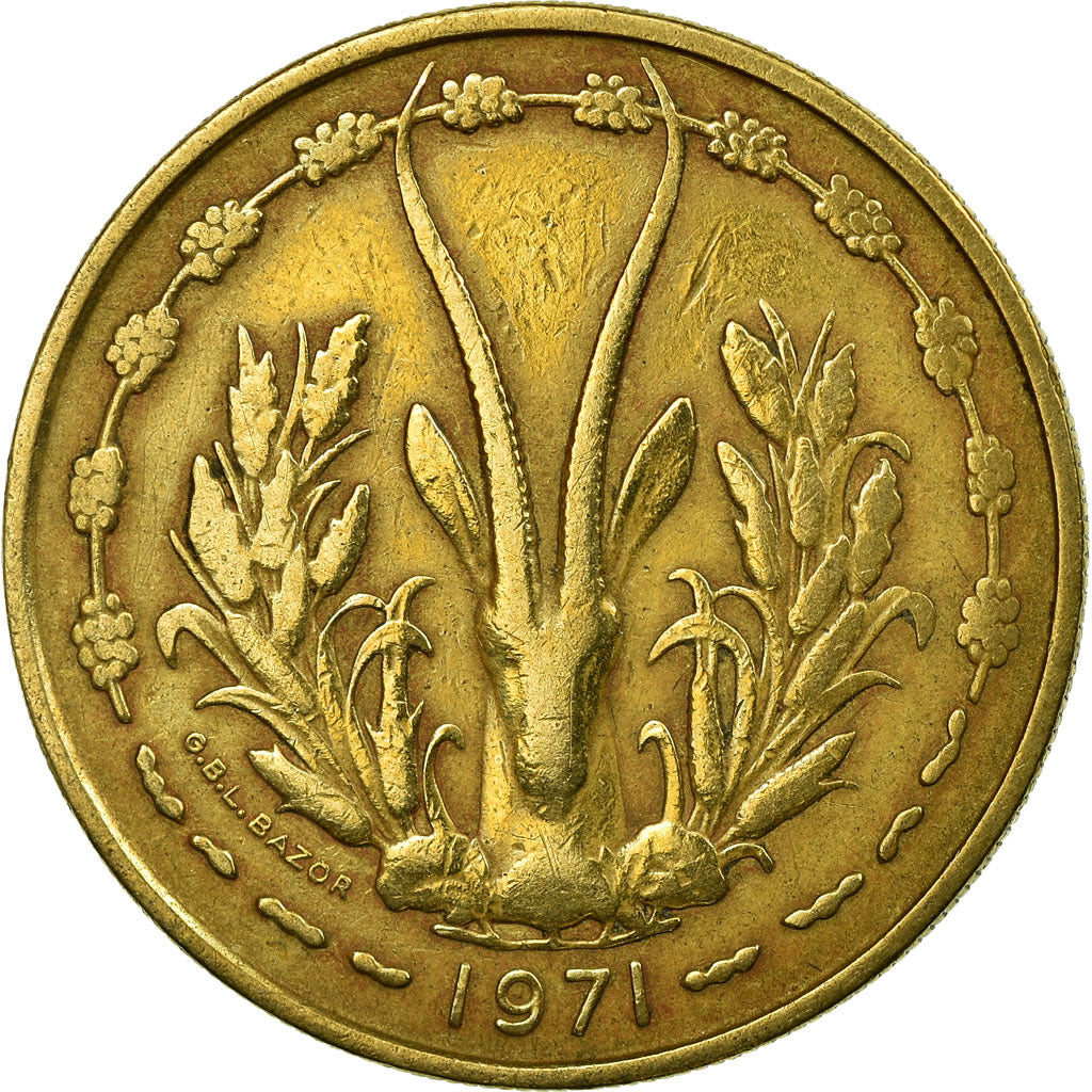 Munten, West Afrikaanse Staten, 25 Francs, 1971, ZF, Aluminum-Bronze, KM:5