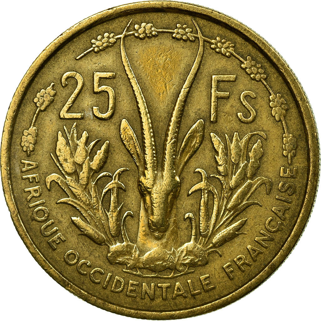 Coin, French West Africa, 25 Francs, 1956, EF(40-45), Aluminum-Bronze, KM:7