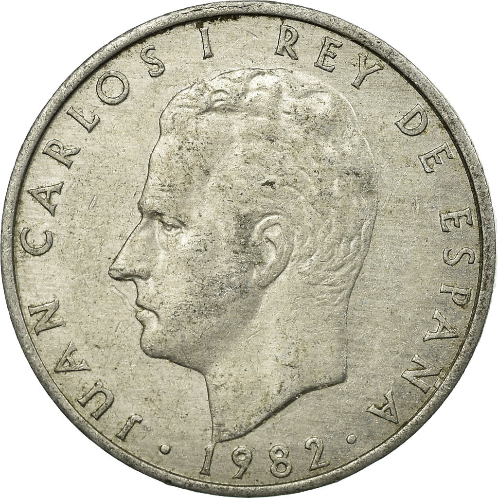 Moneda, España, Juan Carlos I, 2 Pesetas, 1982, MBC, Aluminio, KM:822