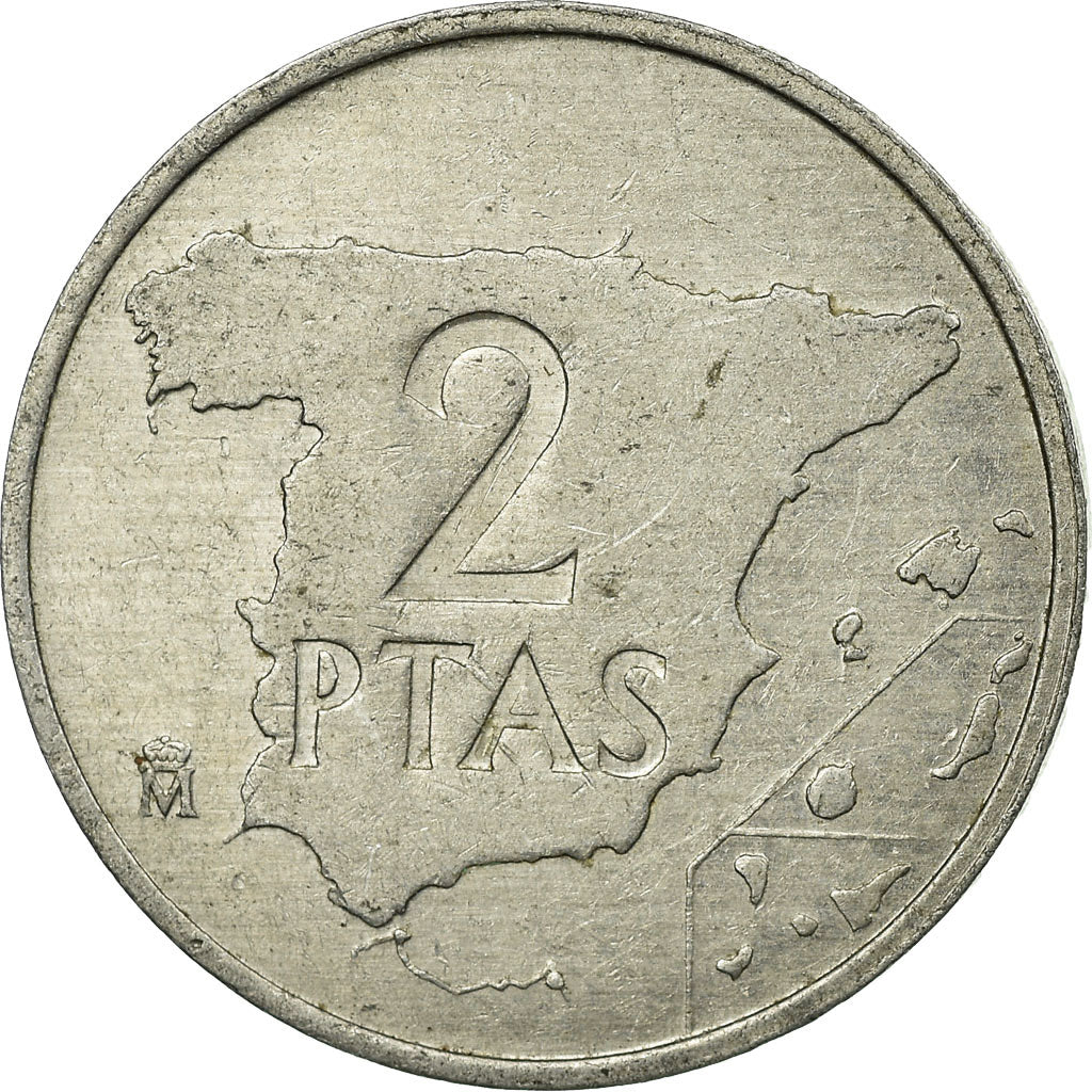Moneda, España, Juan Carlos I, 2 Pesetas, 1982, MBC, Aluminio, KM:822