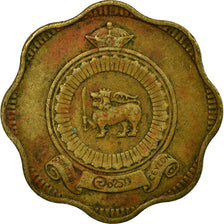 Coin, Ceylon, Elizabeth II, 10 Cents, 1971, VF(30-35), Nickel-brass, KM:130